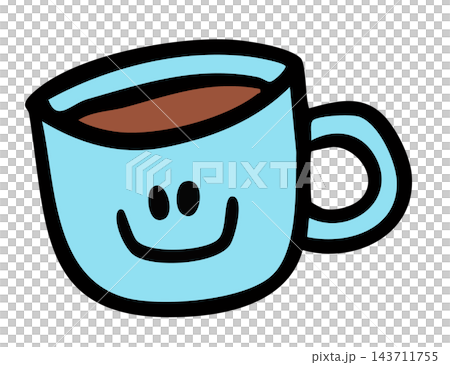 Hand drawn happy coffee mug for cafe, restaurant, drink menu, recipe, department store, supermarket, caffeine, beverage, kitchenware, office workers, snack, breakfast, workloads, work from home Hand drawn happy coffee mug for cafe, restaurant, drink menu, recipe, department store, supermarket, caffeine, beverage, kitchenware, office workers, snack, breakfast, workloads, work from home 143711755