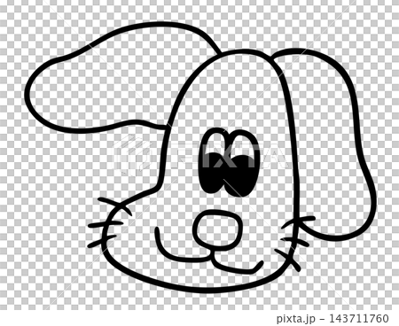 Hand drawn dog head shape outline for kid colouring book, art, painting, decoration, puppy cartoon, character, comic, mascot, stickers, tattoo, pet shop, vet, animal, home decor, house, yard, playtime 143711760