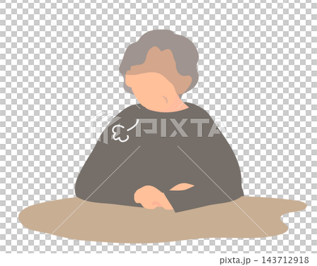 Illustration of an elderly person who is listless and depressed. Illustration of an elderly person who is listless and depressed. 143712918