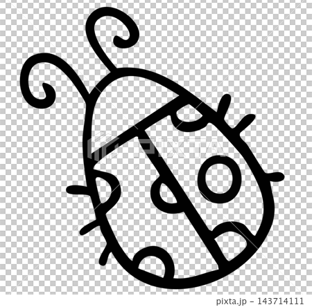 Hand drawn ladybug outline for kid colouring book, art, painting, animal, insect, decorations, spring time, summer, picnic, park, home yard, blossom, blooming, patch, nature, garden, camping, campfire 143714111