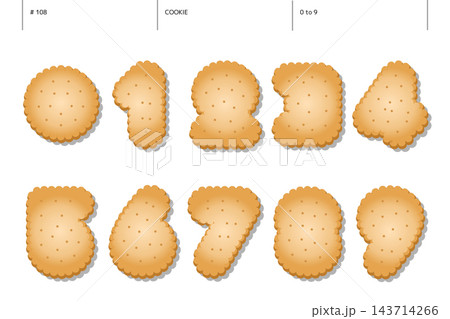 クッキーの0から9までの数字のセット_108 クッキーの0から9までの数字のセット_108 143714266