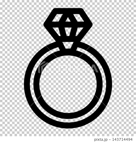 Diamond ring line art icon Diamond ring line art icon 143714494