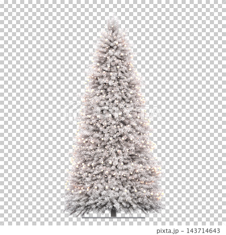 Christmas tree with decorations, isolate on a transparent background, 3d illustration, cg render Christmas tree with decorations, isolate on a transparent background, 3d illustration, cg render 143714643