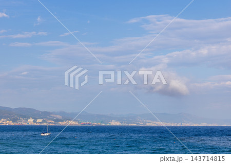 イタリアの地中海、リビエラのの風景 イタリアの地中海、リビエラのの風景 143714815
