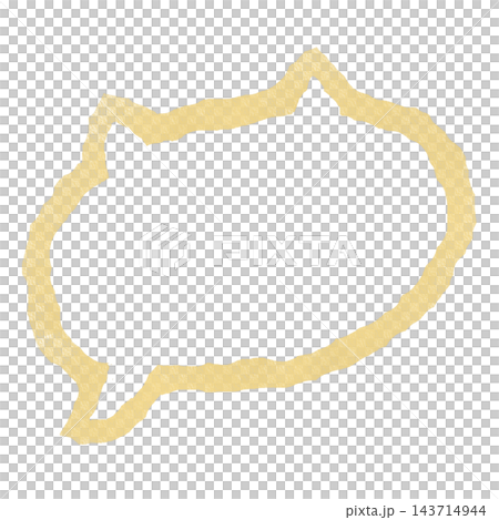 Brown cat stamp-style speech bubble illustration Brown cat stamp-style speech bubble illustration 143714944