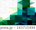 Abstract geometric low poly background with green gradient triangle mosaic and speckled texture 143715494