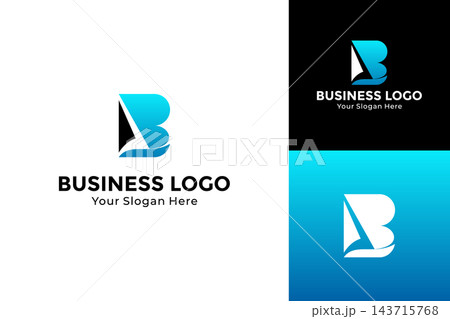 Creative letter B wave logo illustration. Silhouette sailing boat concept logo design template 143715768