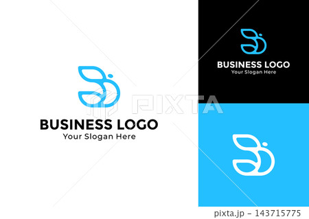 Creative monogram letter B logo template. Initial B business logo design 143715775