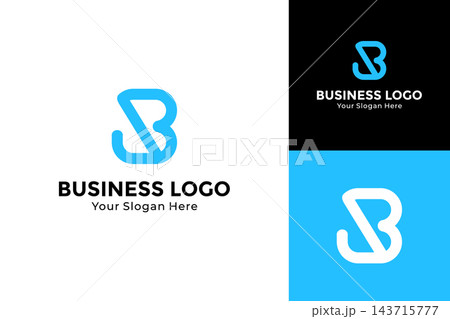 Creative monogram letter B logo template. Initial B business logo design 143715777