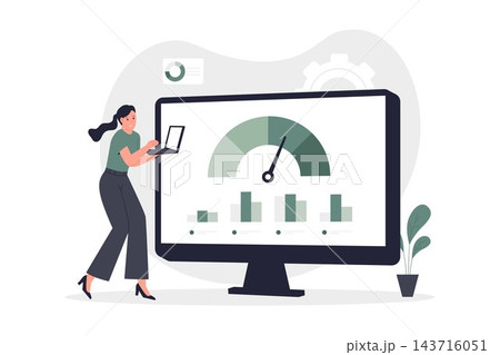 Illustration of Benchmark Indicator Performance Dashboard 143716051
