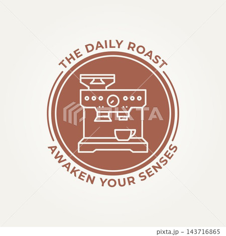 minimalist coffee machine line art icon logo vector illustration design. simple modern grinder machine logo concept minimalist coffee machine line art icon logo vector illustration design. simple modern grinder machine logo concept 143716865