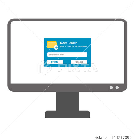 Create New Folder Dialog Box for Organizing Files on Computer Create New Folder Dialog Box for Organizing Files on Computer 143717090