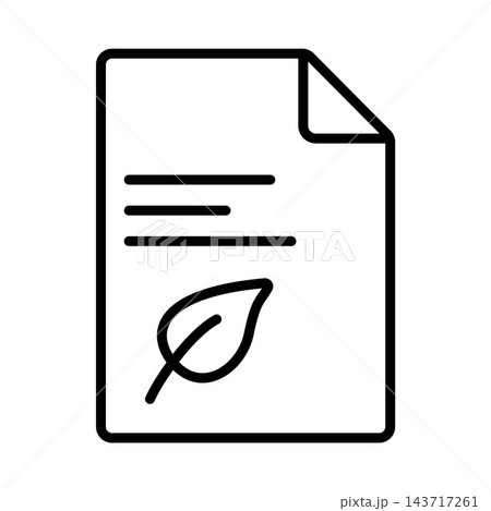 Document with Leaf Symbol Representing Environmental Report, Sustainable Documentation, Green Policy, and Eco Friendly Information 143717261