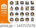 home and living filled glyph icon set,20 vector icons 143717276