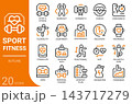 sports and fitness outline icon set,20 vector icons 143717279