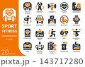 sports and fitness filled glyph icon set,20 vector icons 143717280