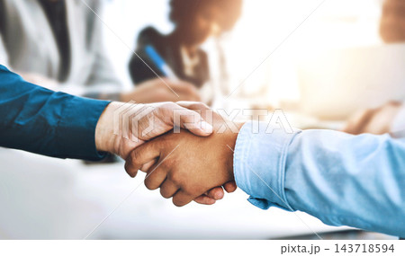 Deal, handshake and partnership with business people in office together for collaboration closeup. Interview, meeting and thank you with employee team shaking hands for hiring, recruitment or welcome Deal, handshake and partnership with business people in office together for collaboration closeup. Interview, meeting and thank you with employee team shaking hands for hiring, recruitment or welcome 143718594