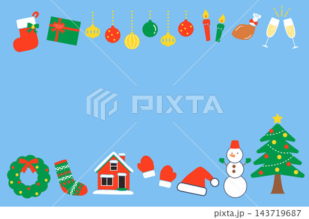 クリスマスのかわいいフレームイラスト 143719687