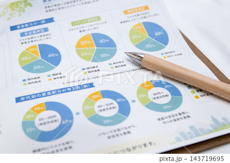 資産運用の資料とペン 資産運用の資料とペン 143719695