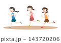 陸上部で走っている女の子たち 143720206