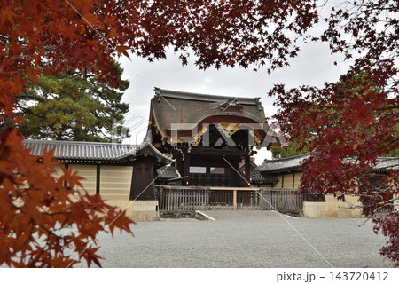 京都御苑 建春門とモミジ(京都市上京区) 京都御苑 建春門とモミジ(京都市上京区) 143720412