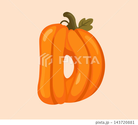 Pumpkin Letter D Vector Clipart for Autumn Alphabet Design Pumpkin Letter D Vector Clipart for Autumn Alphabet Design 143720881