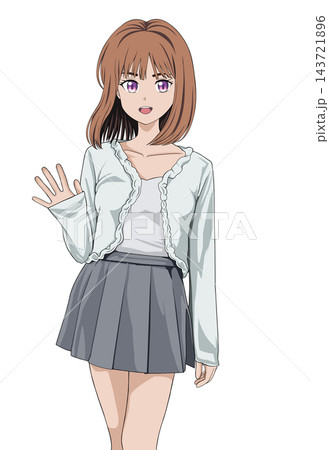 手を振る女性 手を振る女性 143721896