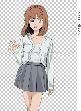 手を振る女性 手を振る女性 143721896