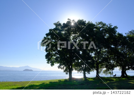 秋の琵琶湖畔の爽やかな風景 秋の琵琶湖畔の爽やかな風景 143722182