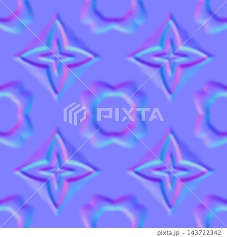 Normal Map for Embossed Star and Rosette Tile Normal Map for Embossed Star and Rosette Tile 143722342