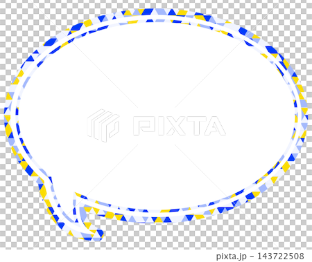 Stained glass style speech bubble, triangular pattern, round shape Stained glass style speech bubble, triangular pattern, round shape 143722508