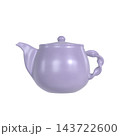 白背景の紫色3Dティーポット 143722600