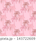 Hand-drawn abstract palm tree colorful seamless pattern Hawaiian ethnic boho print Vector 143722609