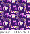 Happy Chinese New Year 2027, Zodiac sign, lunar new year of the Goat Border seamless pattern  Vector template zodiac symbol animal mascot icon illustration 143722611