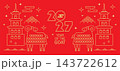 Happy Chinese New Year 2027, Zodiac sign, lunar new year of the Goat Chinese translation: "Happy New Year, Goat" Vector template zodiac symbol animal mascot icon illustration 143722612