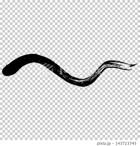 Curved ink brush stroke line illustration isolated on transparent background. Black artistic paint sweep design element clip art for calligraphy accent or underline. Curved ink brush stroke line illustration isolated on transparent background. Black artistic paint sweep design element clip art for calligraphy accent or underline. 143723745