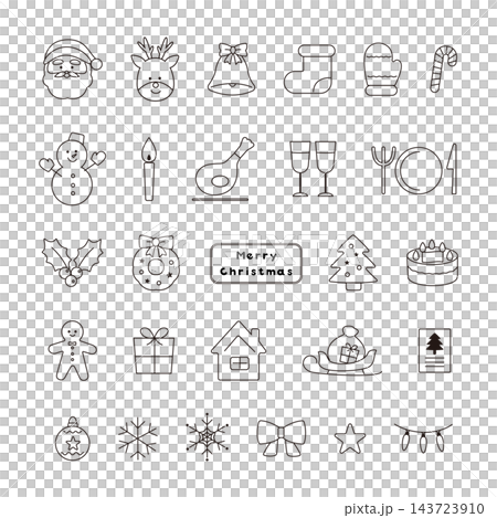 A set of simple and cute Christmas icons A set of simple and cute Christmas icons 143723910
