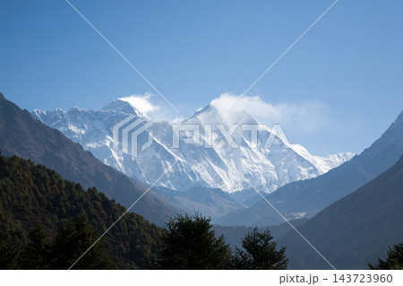 First viewpoint of Everest summit from EBC trekking, Nepal First viewpoint of Everest summit from EBC trekking, Nepal 143723960
