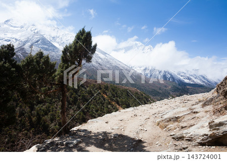 Landscape from Pangboche town area, EBC trekking, Nepal Landscape from Pangboche town area, EBC trekking, Nepal 143724001