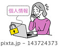 個人情報が漏洩して慌てる年配の女性 143724373