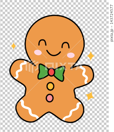 Gingerbread man cookie with green bow christmas bakery element sticker print visual graphic clipart artwork design icon illustration Gingerbread man cookie with green bow christmas bakery element sticker print visual graphic clipart artwork design icon illustration 143724577