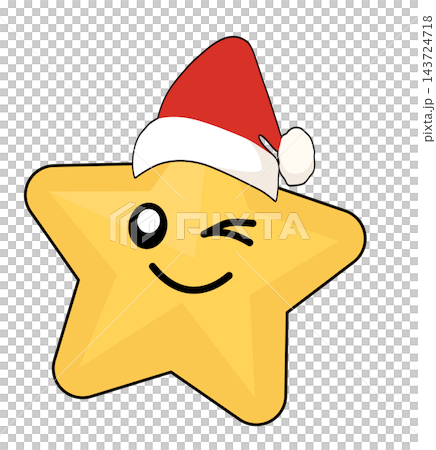 Cute yellow star character wearing santa hat holiday mascot element sticker print visual graphic clipart artwork design icon illustration Cute yellow star character wearing santa hat holiday mascot element sticker print visual graphic clipart artwork design icon illustration 143724718