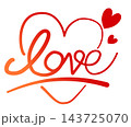 Love calligraphy lettering with heart romantic valentine quote element sticker print visual graphic clipart artwork design icon illustration 143725070