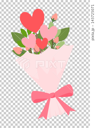 Bouquet of pink roses and hearts romantic valentine floral element sticker print visual graphic clipart artwork design icon illustration Bouquet of pink roses and hearts romantic valentine floral element sticker print visual graphic clipart artwork design icon illustration 143725071