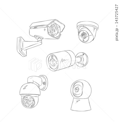 Security camera graphic set white Security camera graphic set white 143725427