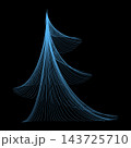 Abstract Blue Line Art Christmas Tree Vector Graphic Icon Isolated on Black Background for Modern Holiday Design 143725710