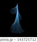Abstract Blue Line Art Vertical Flowing Waves Vector Graphic Element Isolated on Black Background for Modern Digital Design 143725712