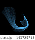 Abstract Blue Line Art Dynamic Swirling Wave Vector Graphic Element Isolated on Black Background for Modern Digital Design 143725713
