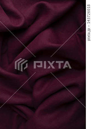 Burgundy Wine Red Draped Linen Fabric Texture Close Up Burgundy Wine Red Draped Linen Fabric Texture Close Up 143726018