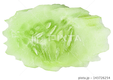 sliced cucumber isolated on white background 143726254